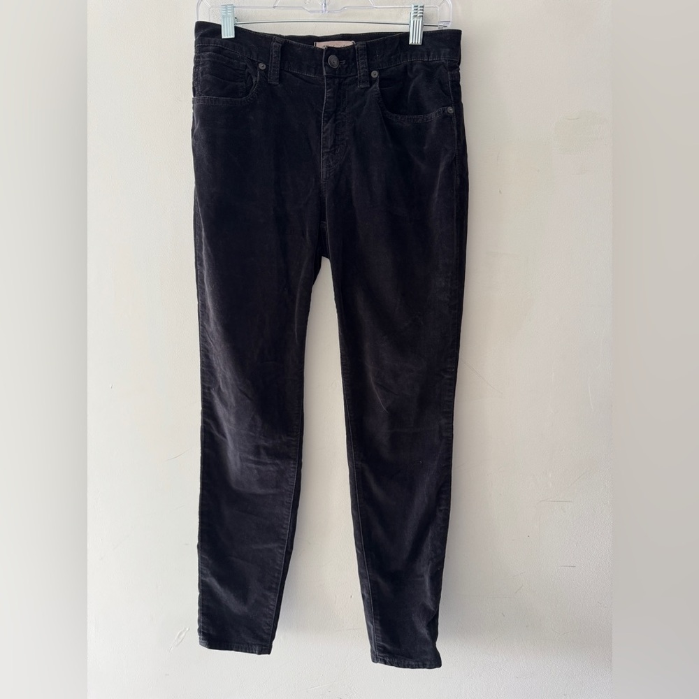 Madewell Velvet High Riser 9" Skinny Skinny Black Velvet Pants‎ - Picture 2 of 7